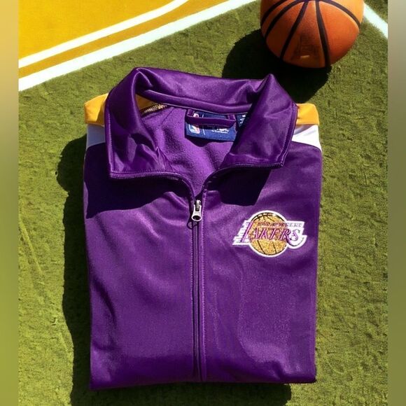 WOMENS NBA LOS ANGELES LAKERS BASKETBALL ZIP UP SPORTS JACKET COAT MEDIUM - Picture 4 of 11